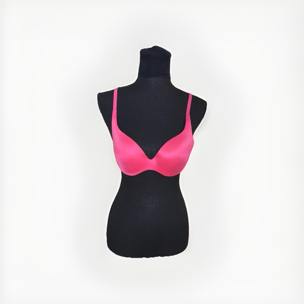 Victorias Secret satin Lined Demi  Hot‎ Pink Underwire bra 34B NWT
